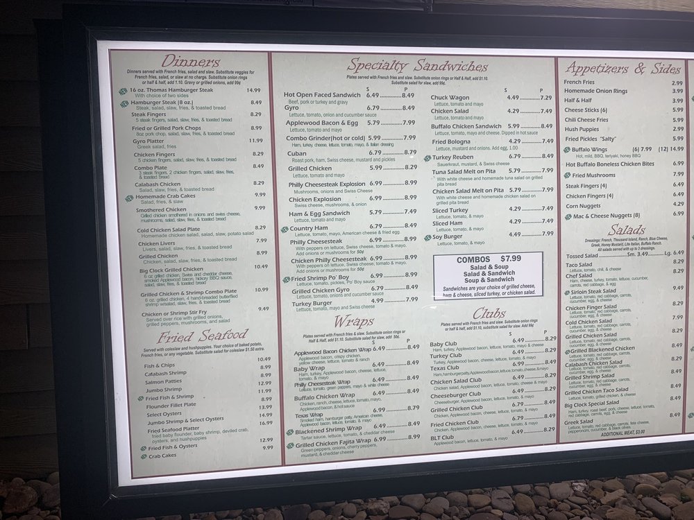 The Big Clock of Berea Menu - Image 5